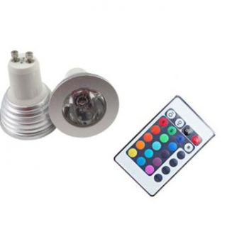LemonBest GU10 4W AC100 245V RGB 16 Colors LED Bulb Lamp light with Remote Control for Home living Room Decoration, pack 10