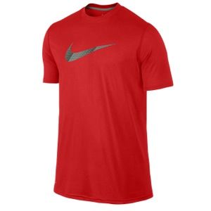 Nike Legend S/S Chainmaille Swoosh   Mens   Training   Clothing   University Red/Mine Grey