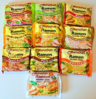 Ramen Noodle Variety Pack 10 Pack  This Specific 10 Pack Includes the Following Flavors: Roast Chicken, Lime Shrimp, Picante Chicken, Pork, Roast Beef, Creamy Chicken, Beef, Chicken Mushroom, Chicken, Lime Chili Shrimp : Grocery & Gourmet Food