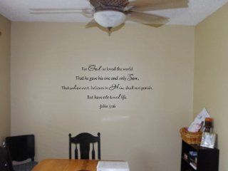 For God So Loved The World That He Gave His One And Only Son Vinyl Wall Decal   Decorative Wall Appliques