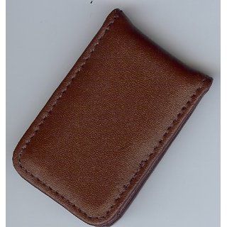 Black Leather Magnetic Money Clip: Clothing