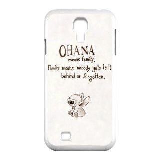 DiyCaseStore Custom Disney Animation Lilo and Stitch Samsung Galaxy S4 I9500 Case Cover   Ohana means family,family means nobody gets left behind,or forgotten.: Cell Phones & Accessories