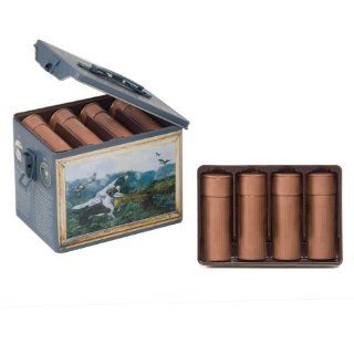 Chocolate Novelty Currier & Ives Shotgun Shell Collector Tin  Chocolate Shotgun Shells with Peanut Butter Filling. Chocolate Bullets in Collector Tins   Perfect for Gift Giving  Makes the Perfect Gift for the Sportsman or Sportswomen in Your Life. : 