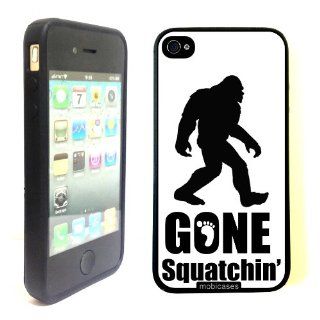 Gone Squatchin Big Foot   Protective Designer BLACK Case   Fits Apple iPhone 4 / 4S / 4G Cell Phones & Accessories
