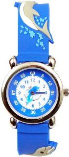 Gone Bananas   Playful Dolphins Analog Kids' Waterproof Watch with Animated Dolphin Second Hand and Blue Band   3 ATM Water Resistant   Free Shipping: Gone Bananas: Watches