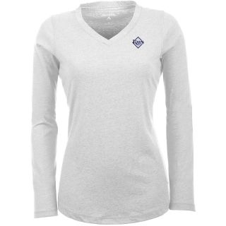 Antigua Tampa Bay Rays Womens Flip Long Sleeve V neck T Shirt   Size: Large,