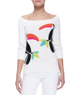Womens toucan slouchy sweater   kate spade new york   Fresh white (X SMALL)