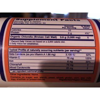 NOW Foods Organic Chlorella 500mg  200 Tablets: Health & Personal Care
