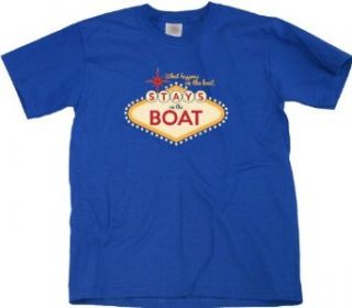Ann Arbor T shirt Co. Unisex child WHAT HAPPENS ON THE BOATSailing T Shirt: Clothing