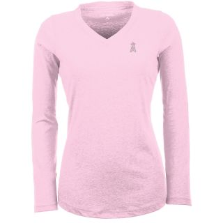 Antigua Anaheim Angels Womens Flip Long Sleeve V neck T Shirt   Size: Large,