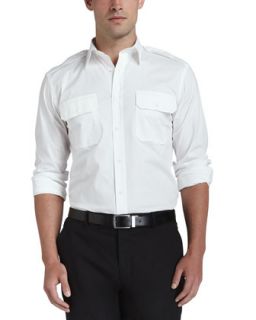 Mens Two Pocket Military Shirt   Ralph Lauren Black Label   Black (XL)