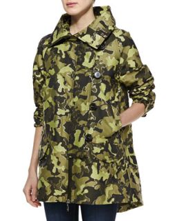 Womens Oversized Golden Camo Coat   Moncler   Camouflage (1/S)