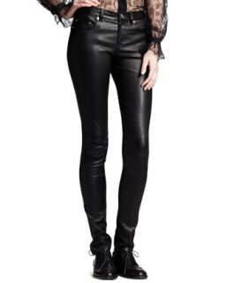 Womens Skinny Leather Pants   Saint Laurent   Black (44/12)