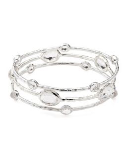 Sterling Silver Bangle Set in Clear Quartz   Ippolita   Clear quartz