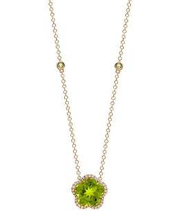 Grace Flower Green Peridot & Diamond Necklace   Kiki McDonough   Green