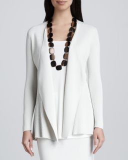 Womens Silk Cotton Interlock Sweater Jacket   Eileen Fisher   Bone (X SMALL
