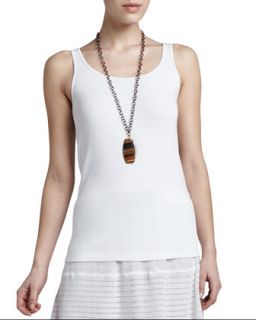 Womens Organic Cotton Slim Tank   Eileen Fisher   White (SMALL/6 8)