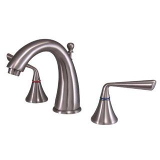 Kingston Brass KS2978ZL Silver Sage Widespread Lavatory Faucet with Brass Pop Up, Satin Nickel   Touch On Bathroom Sink Faucets  