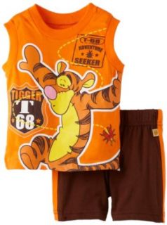 Disney Baby Boys Infant 2 Piece Tiger Short Set, Orange, 18 Months: Infant And Toddler Shorts Clothing Sets: Clothing