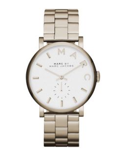 Baker Golden Analog Watch with Bracelet   MARC by Marc Jacobs   Gold
