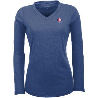 Antigua Chicago Cubs Womens Flip Long Sleeve V neck T Shirt   Size: Large,