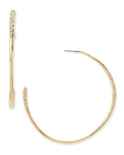 Golden Crystal Encrusted Hoop Earrings   Alexis Bittar   Gold