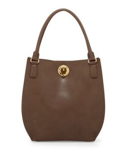 Nappa Faux Leather Tote Bag, Taupe   Love Moschino