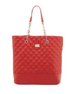 Lucile Quilted Faux Leather Tote Bag, Red   Christian Lacroix
