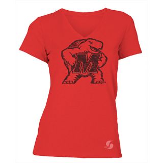 SOFFE Womens Maryland Terrapins No Sweat V Neck Short Sleeve T Shirt   Size: L,