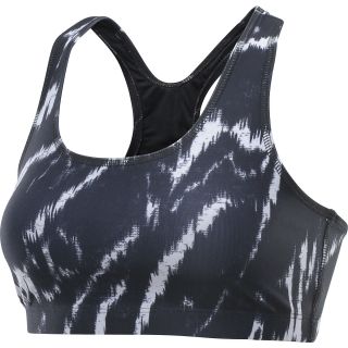 NEW BALANCE Womens Printed Sports Bra   Size: Small, Black/marble