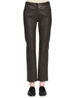 Womens Landly Stretch Lambskin Pants   THE ROW   Loden (4)
