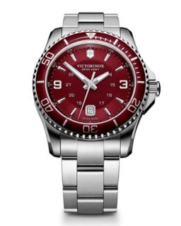 Mens Maverick GS Red Dial Watch   Victorinox Swiss Army   Red