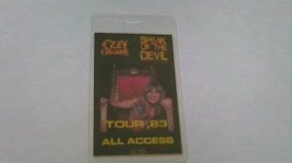Ozzy Osbourne Backstage Pass All Access Promo Tour Laminate: Entertainment Collectibles