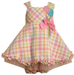Bonnie Baby Plaid Seersucker Dress with Balloon Aplpliques, 24 Months: Bonnie Jean: Clothing