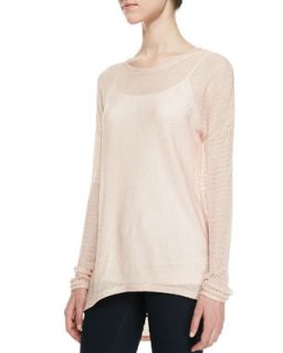 Womens Juliet Mixed Mesh Sweater, Nude   Generation Love   Nude (M/L)