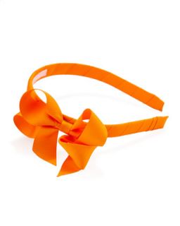 Grosgrain 3D Bow Headband, Tangerine   Bow Arts   Tangerine