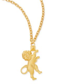 Golden Leo Zodiac Necklace, 36L   Valentino   Gold