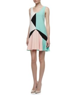 Womens Cady Collage Flared Dress   MARC by Marc Jacobs   Dsty jade grn mlt