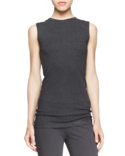 Womens Sleeveless Ribbed Knit Tee   Brunello Cucinelli   Volcano (L/8)
