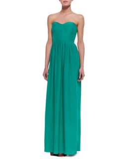Womens Bayou Silk Crepe Maxi Dress   Parker   Green (MEDIUM)