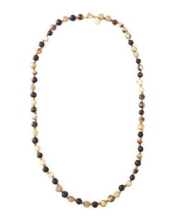 Haba Horn Bead Necklace, 41L   Ashley Pittman   Brown