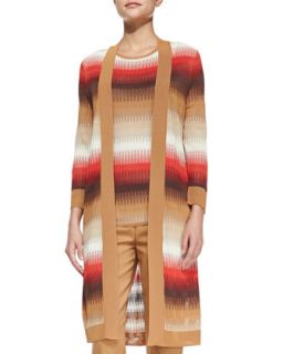 Womens Long Open Front Ombre Cardigan   Magaschoni   Multi colors (LARGE12 14)