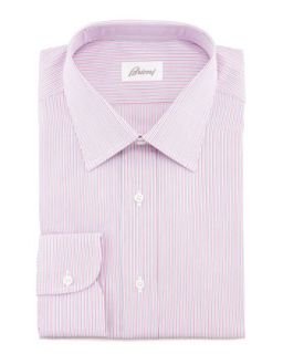 Mens Multi Stripe Dress Shirt, Pink   Brioni   Pink (15 1/2L)