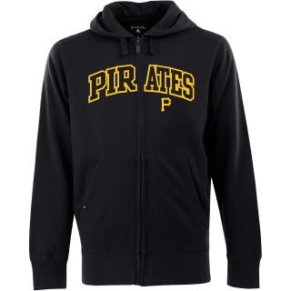 Antigua Mens Pittsburgh Pirates Full Zip Hooded Applique Sweatshirt   Size: