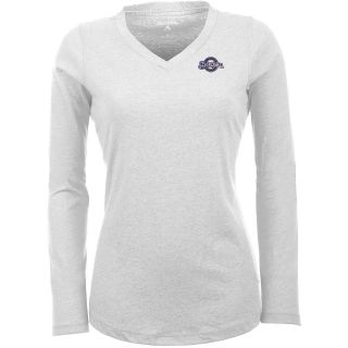 Antigua Milwaukee Brewers Womens Flip Long Sleeve V neck T Shirt   Size: Large,