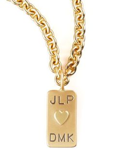 Mini Initial Tag Heart Charm   Heather Moore   Gold