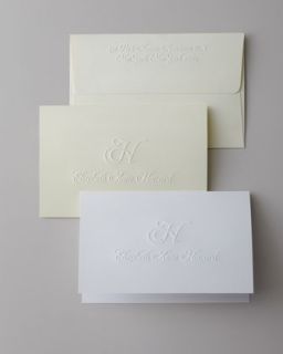 25 Script Initial & Name Folded Notes with Personalized Envelopes