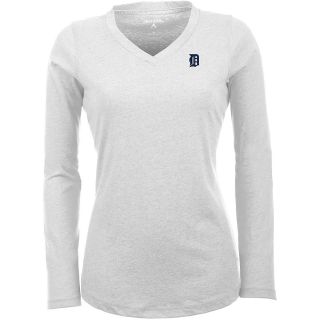 Antigua Detroit Tigers Womens Flip Long Sleeve V neck T Shirt   Size: Large,
