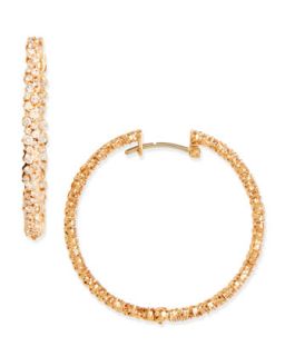 18k Pink Gold Diamond Confetti Hoop Earrings   Paul Morelli   Pink (18k )