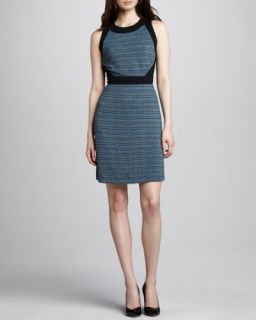 Womens Tweed Print Jersey Dress   Phoebe by Kay Unger   Blue multi (14)